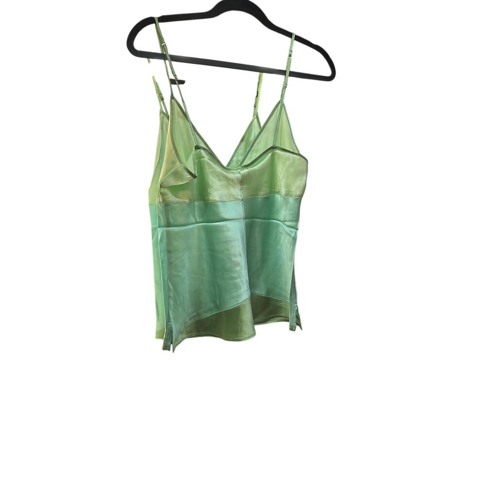$180 Gold Hawk Lime Sherbert Silk Cami Green Tank L NWT - Picture 2 of 2